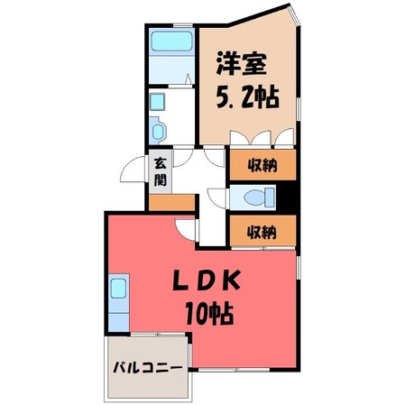 宇都宮駅 バス10分  竹林十文字下車：停歩11分 4階の物件間取画像